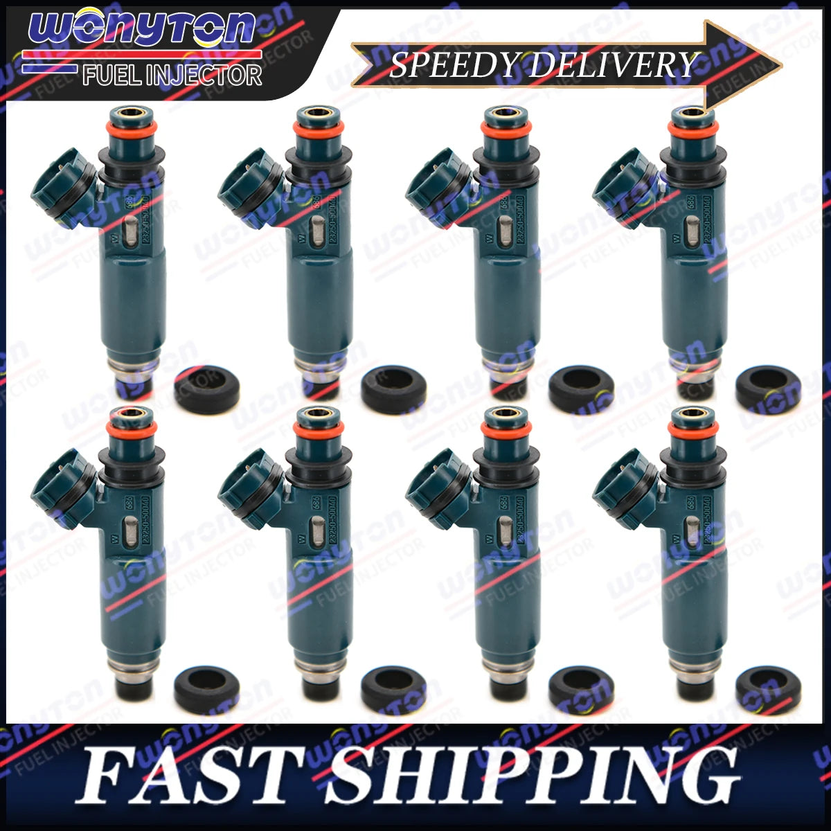 8x FUEL INJECTORS Nozzle 2000 01 02 03 04 For Toyota Tundra 4.7L V8 23250-50040