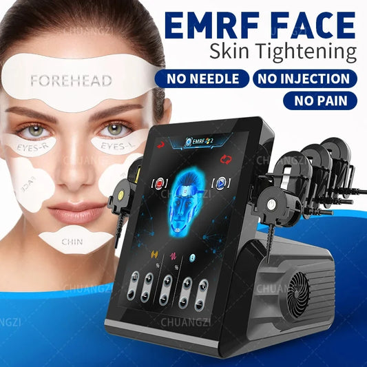 Ems RF Facial Electrostimulation Face Lifting Machine  6 Handles Sculpt Face Pads Massager Device Anti Aging Wrinkles Removal