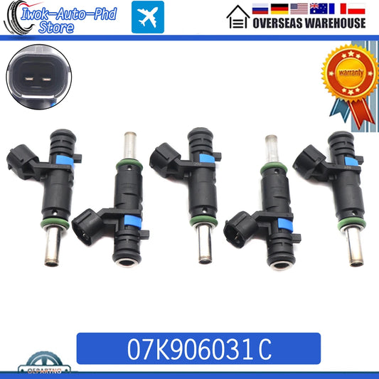 07K906031C 5pcs New Fuel Injectors Nozzle For Volkswagen Rabbit Golf Beetle Passat 2.5L 2007-2015 852-12237 155-0583